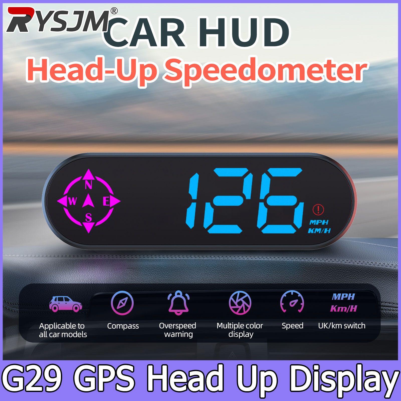 Pc Security Lock - Display de Head-up G29 para Carro,