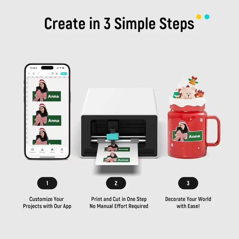 Label Printer Thermal - Máquina de Fazer Adesivos PixCut S1