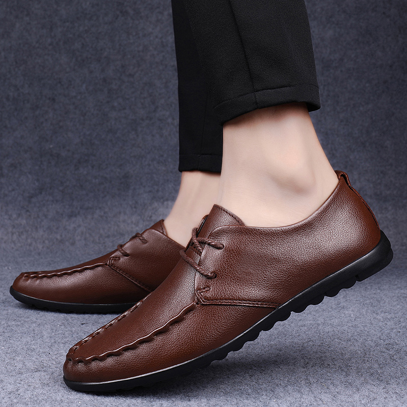 Office High Tech - Calçado de couro genuíno masculino, estilo