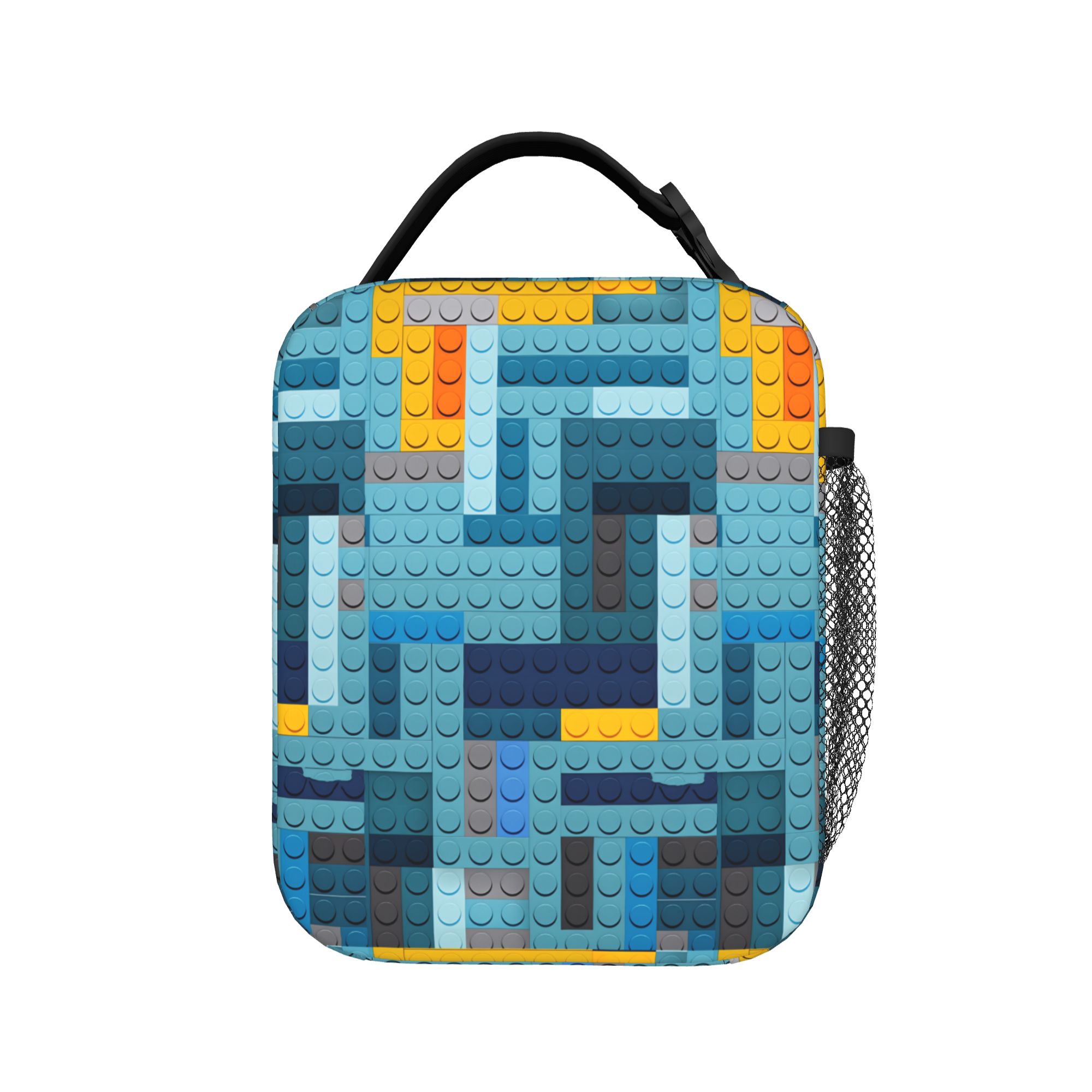 Office Tech Bag - Blue Tech Pixel Building Blocks Lunch