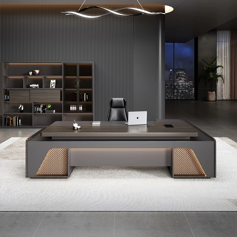 Office Tech And Management - ❀ Mesa Executiva em L Luxuosa