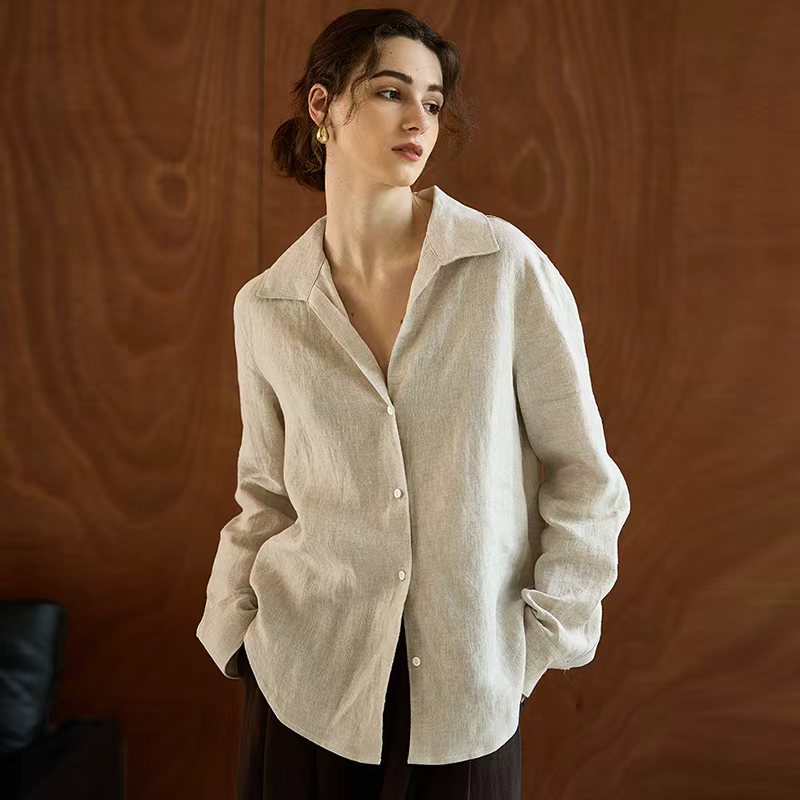 Office High Tech - Camisa Feminina de Linho 100% de