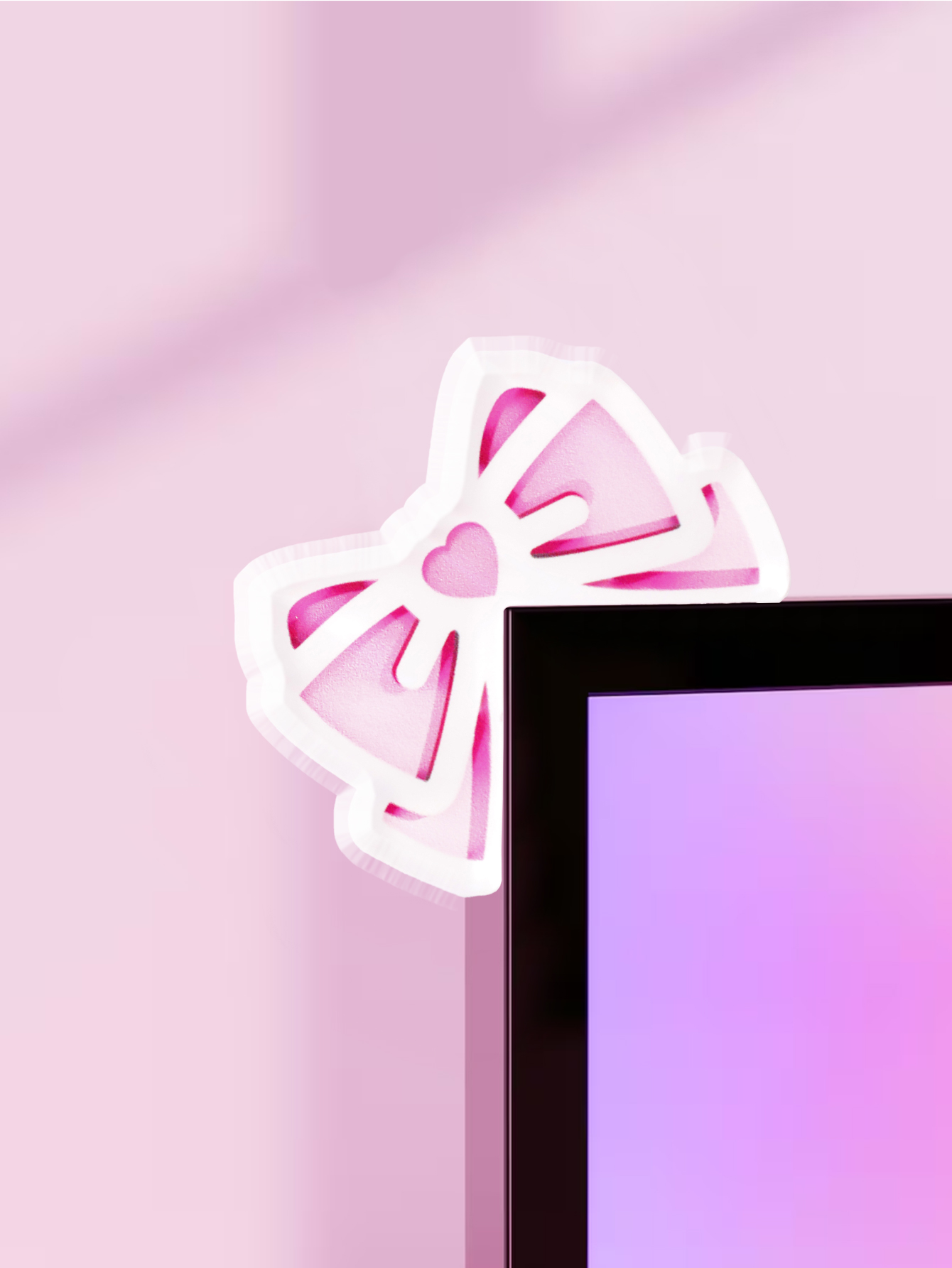 Office Technologies - Kawaii arco monitor decoração rosa acrílico
