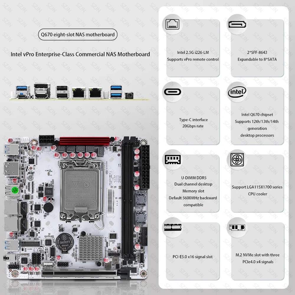 Kit de Placa Mãe Q670 ITX NAS, - Office Tech Products avaliação e preço