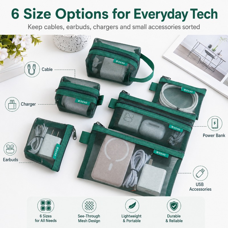 Conjunto de 6 Bolsas Organizad - Office Tech Bag avaliação e preço